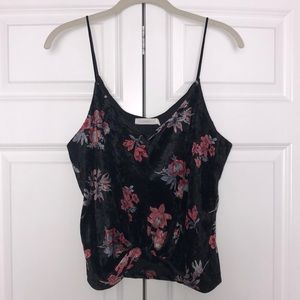 Floral crushed velvet Lush tank
